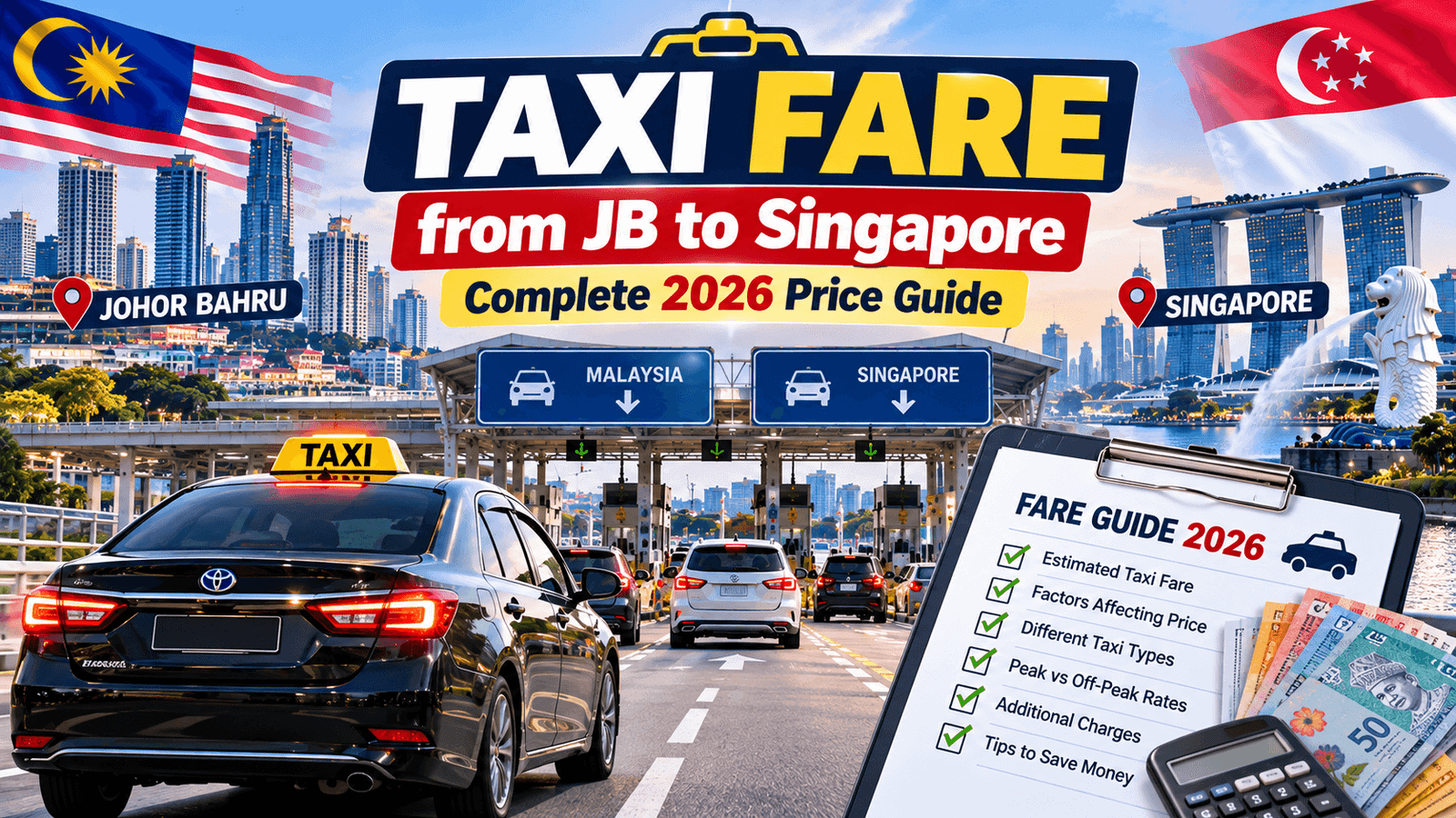 Taxi Fare from JB to Singapore